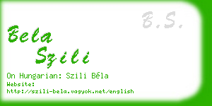 bela szili business card
