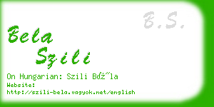 bela szili business card